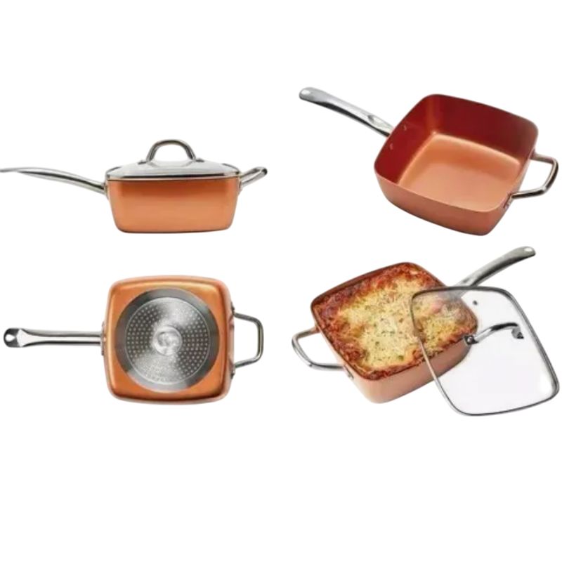 GENERICO - Combo Sarten Copper Chef Migas 5 Piezas Set Juego De Cocina
