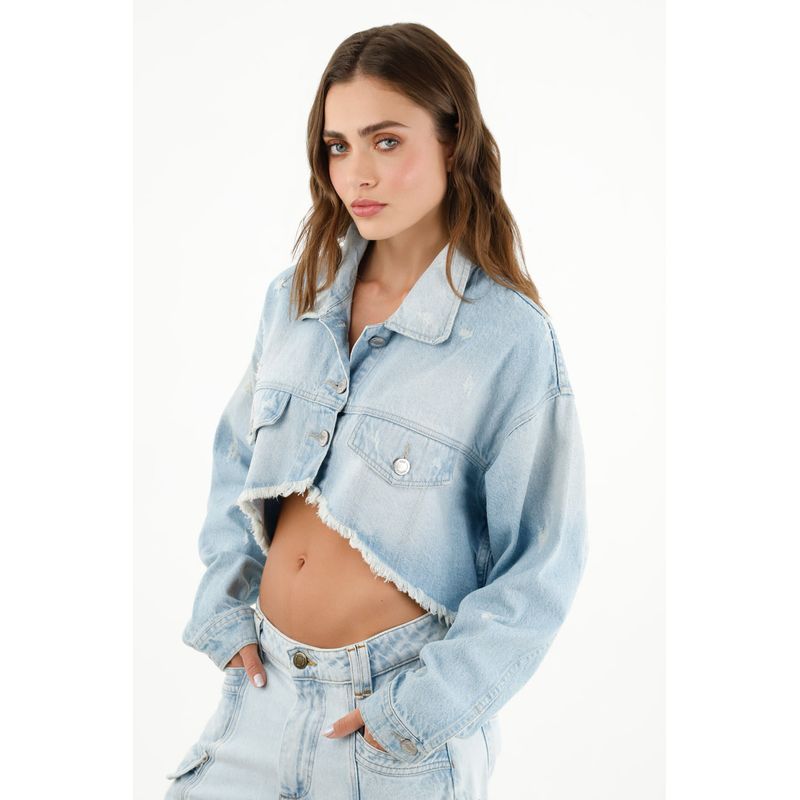TENNIS - Chaqueta crop azul para mujer