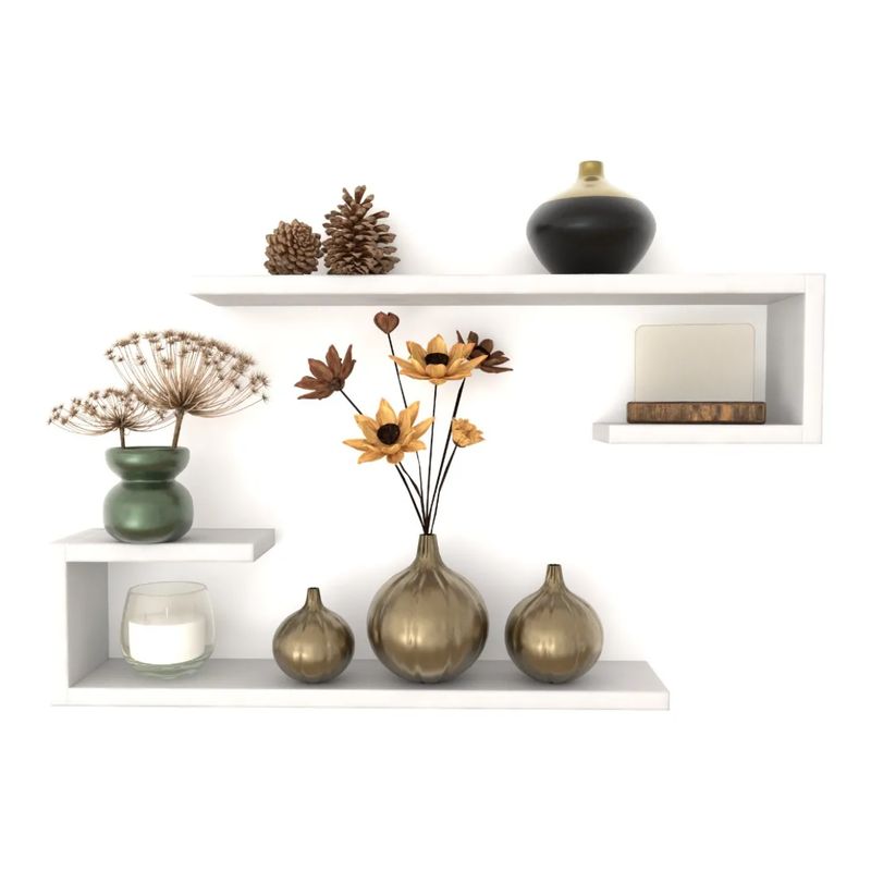 GENERICO - Set 2 Repisas Flotantes C - Decoración Moderna Funcional, Color Blanco