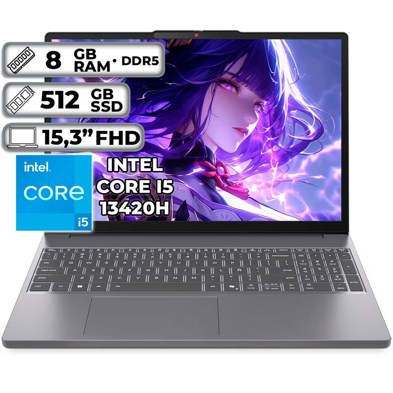 LENOVO - PORTÁTIL LENOVO SLIM 3 15IRH10  INTEL CORE I5-13420H 8GB RAM 512GB SSD 15.3" FHD WUXGA