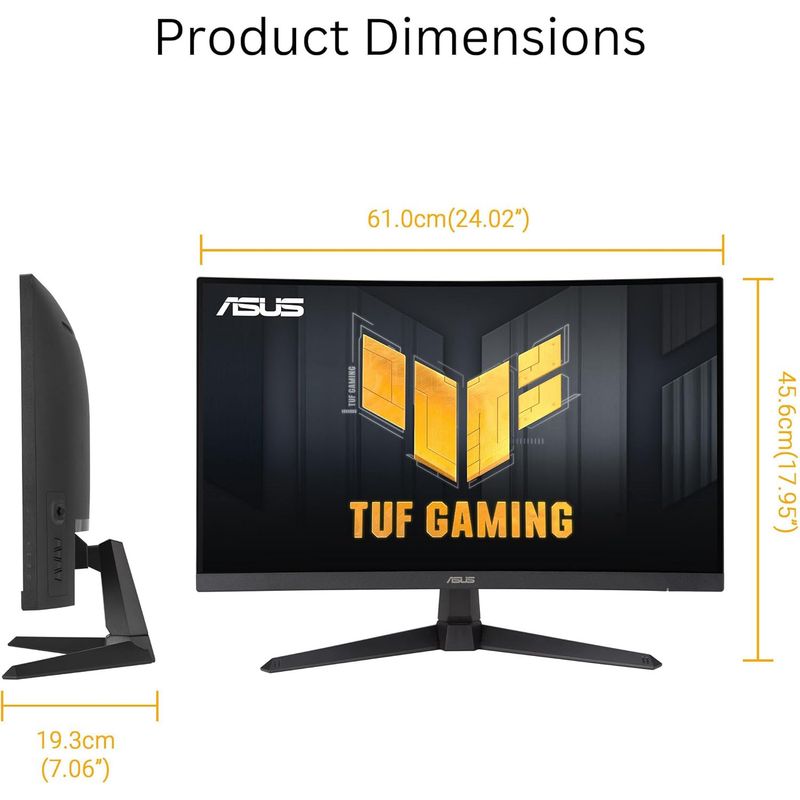 ASUS - Monitor 27 Asus Tuf Gaming VG27WQ3B 180Hz 0.5ms 2K Curvo HDMI DP