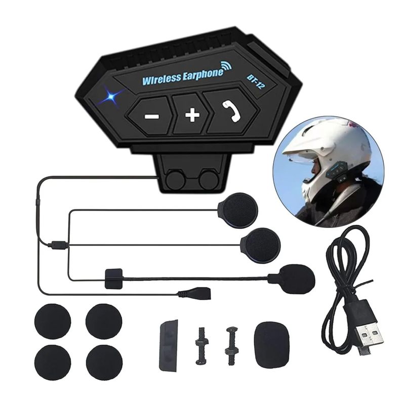 GENERICO - Intercomunicador Para Moto Casco Estereo Adherible  20horas