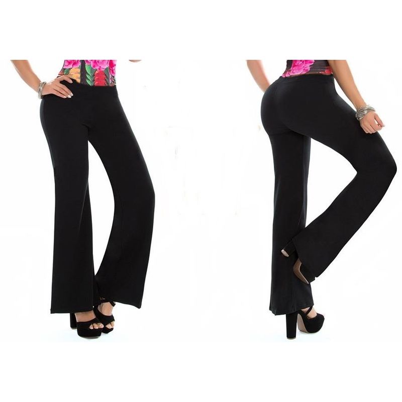 VIA7 - Pantalon lira basico infaltable clasico negro bota recta