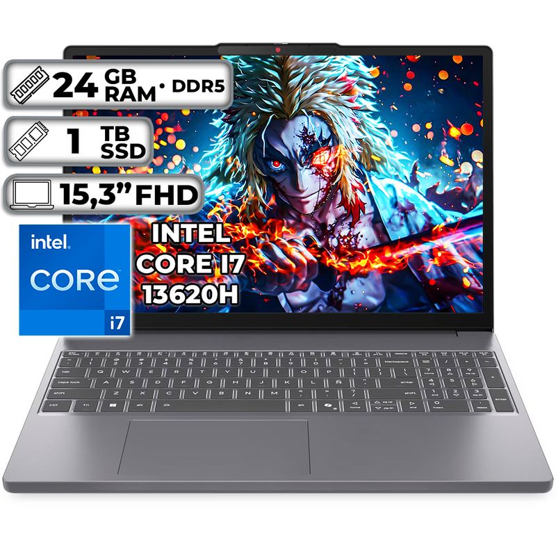 LENOVO - PORTÁTIL LENOVO SLIM 3 15IRH10  INTEL CORE I7-13620H 24GB RAM 1TB SSD 15.3" FHD WUXGA