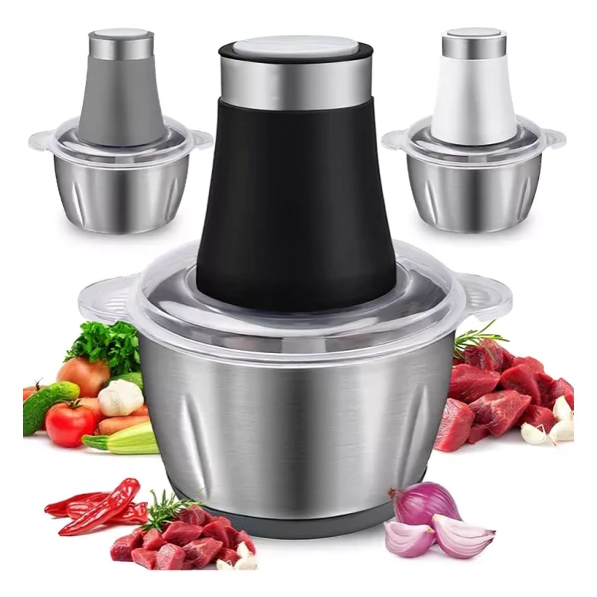 GENERICO - Molino Picadora De Carne Electrica 2 L Inoxidable