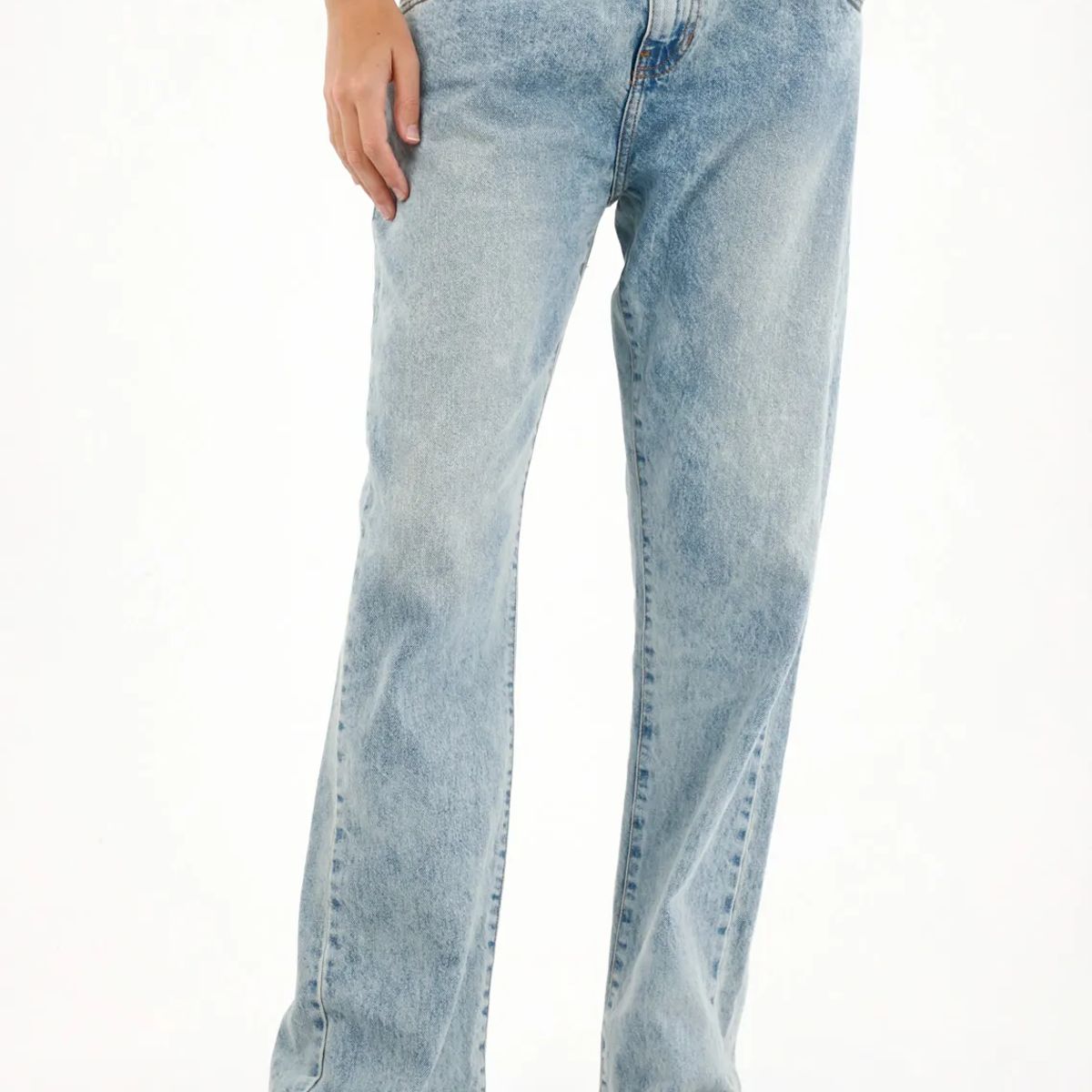 TENNIS - Jean Recto de tiro medio azul para mujer