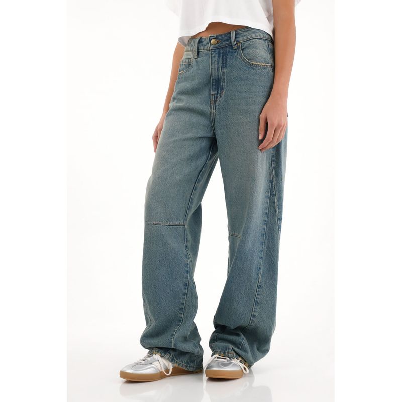 TOPMARK - Jean Wide Leg tono medio para mujer