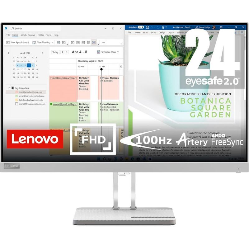 LENOVO - Monitor Lenovo L24E-40 23.8" Full HD 1920x1080 100 Hz Blanco HDMI
