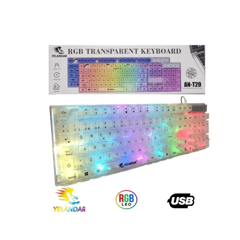 GENERICO - Teclado Gamer Para Pc Laptop Rgb Retroiluminado Español T20