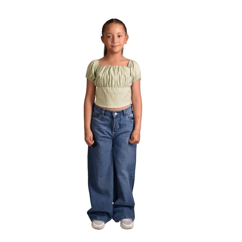 BIGBOYS - Blusita Recogido Verde Niña