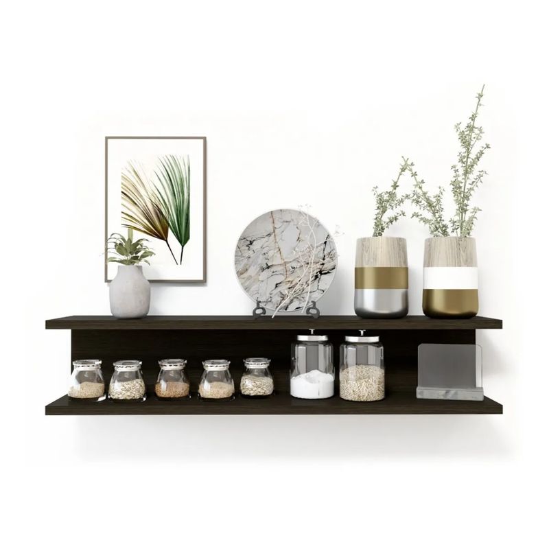 GENERICO - Repisa Flotante Roma - 90 Cm Largo - Decoración Sujetalibros, Wengue
