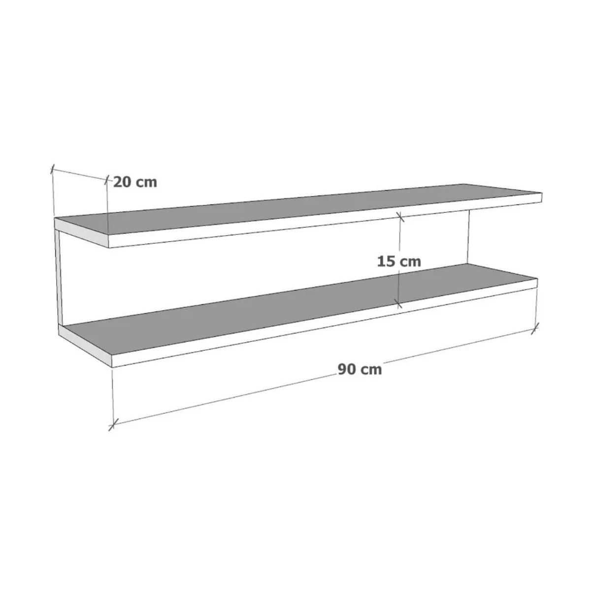 GENERICO - Repisa Flotante Roma - 90 Cm Largo - Decoración Sujetalibros, Wengue