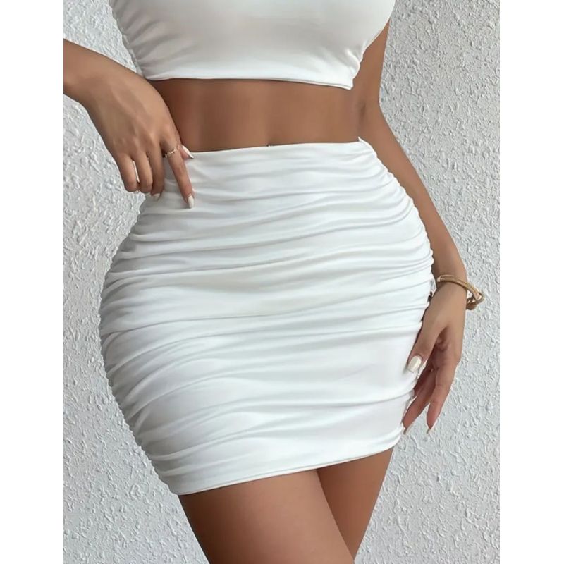 RAINBOW MODA - Falda Corta Mujer Animal Print Recogida Ajustada Bonita Moderna