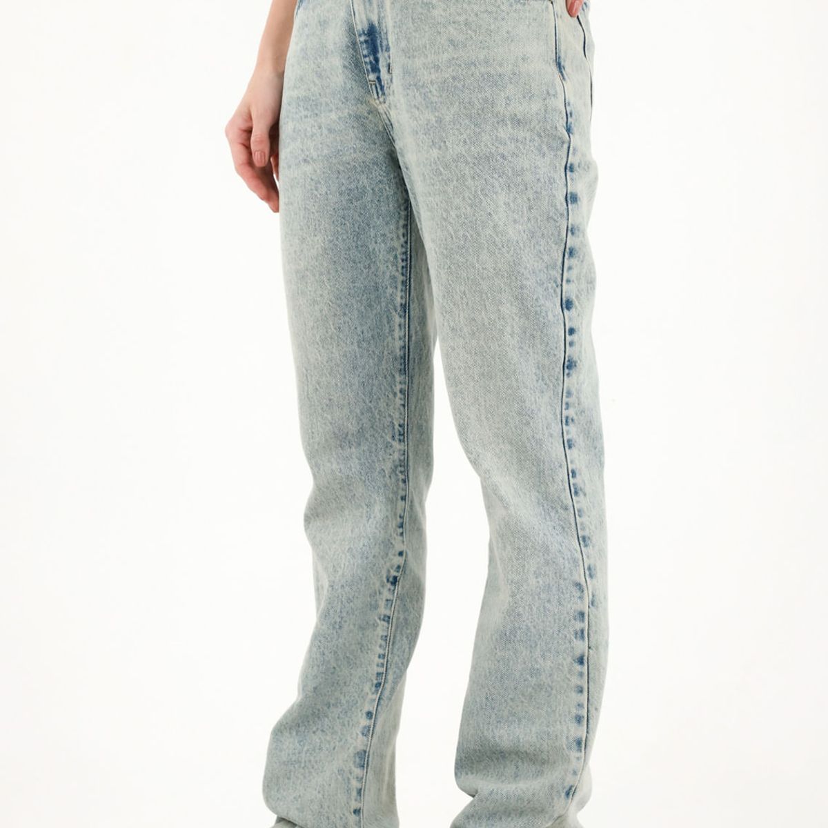 TENNIS - Jean Recto con corte tejido y lurex en pretina para mujer