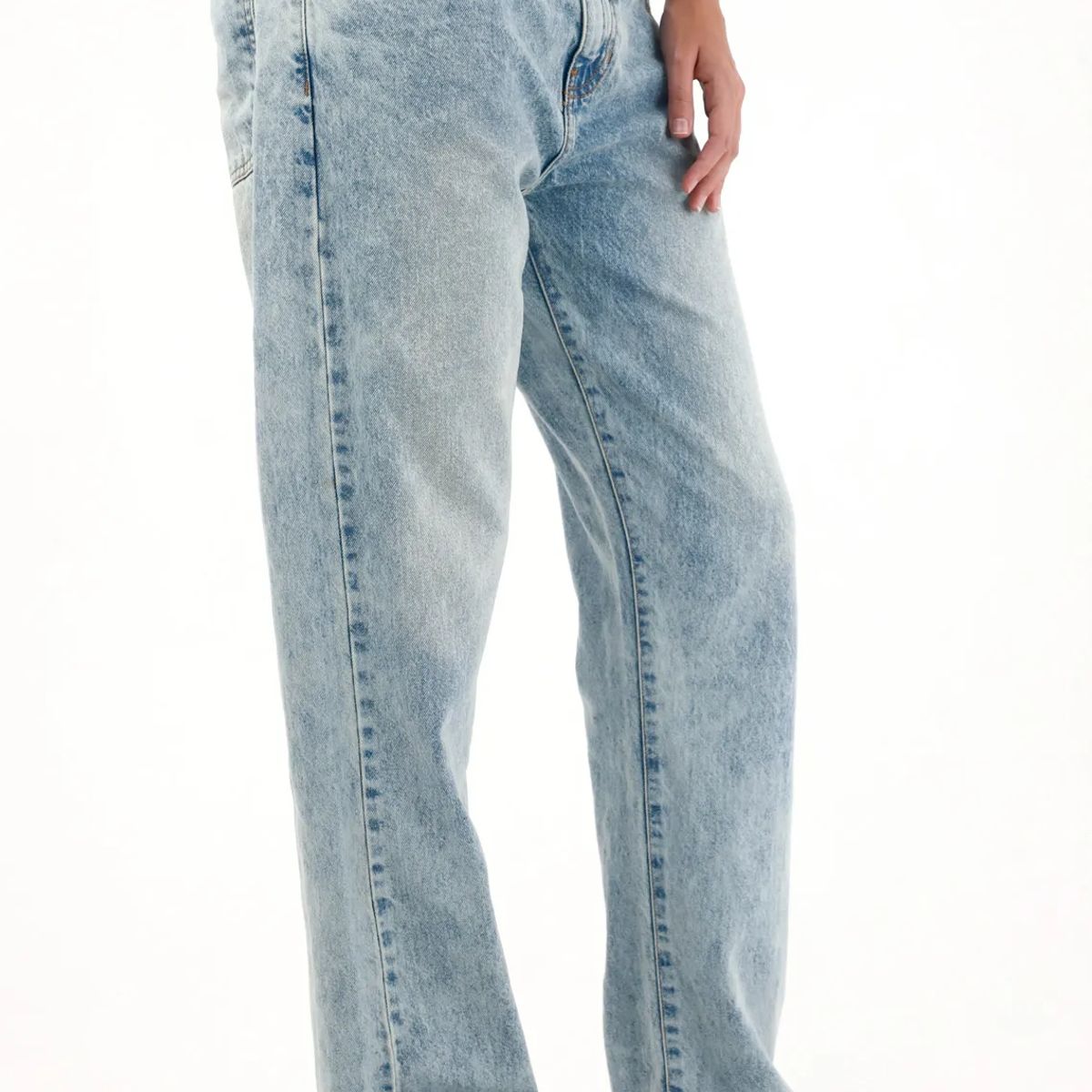 TENNIS - Jean Recto de tiro medio azul para mujer