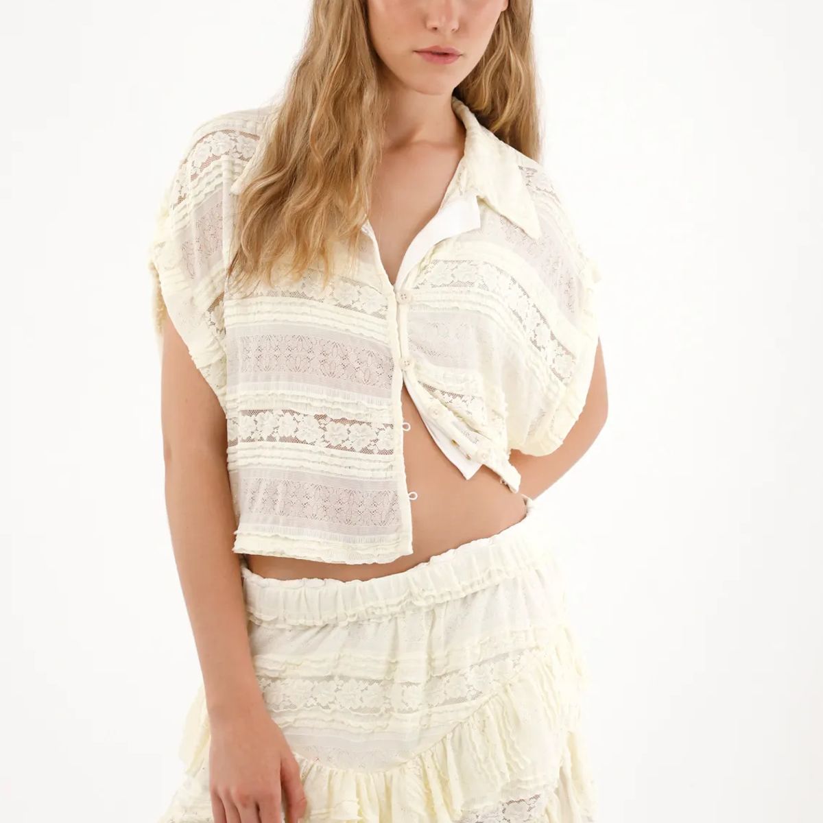 TENNIS - Camisa Boxy fit con textura crudo para mujer