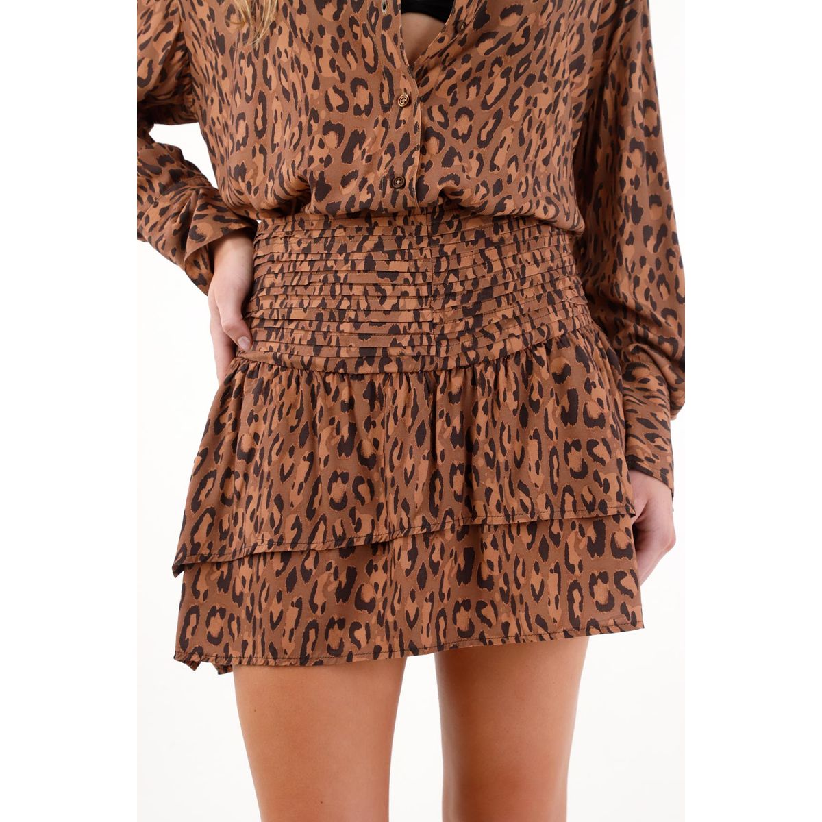 TENNIS - Falda corta con estampado de animal print multicolor para mujer