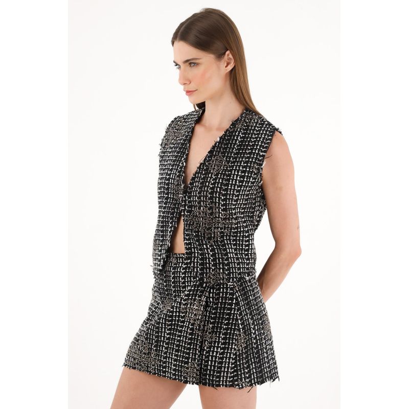 TENNIS - Falda negra con apliques de brillo para mujer