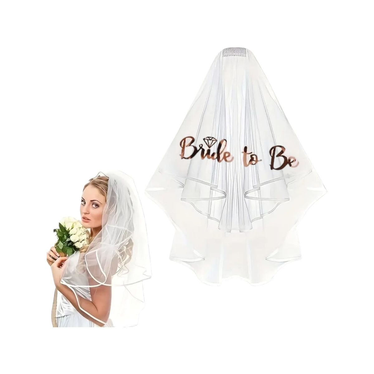 GENERICO - Velo Bride To Be Despedida Soltera Fiesta Novia Amigas