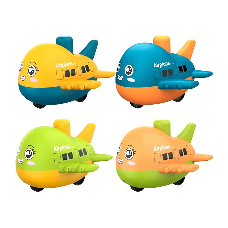 GENERICO - Aviones De Cuerda Multicolor Juguete Niños X 4 Unidades Set