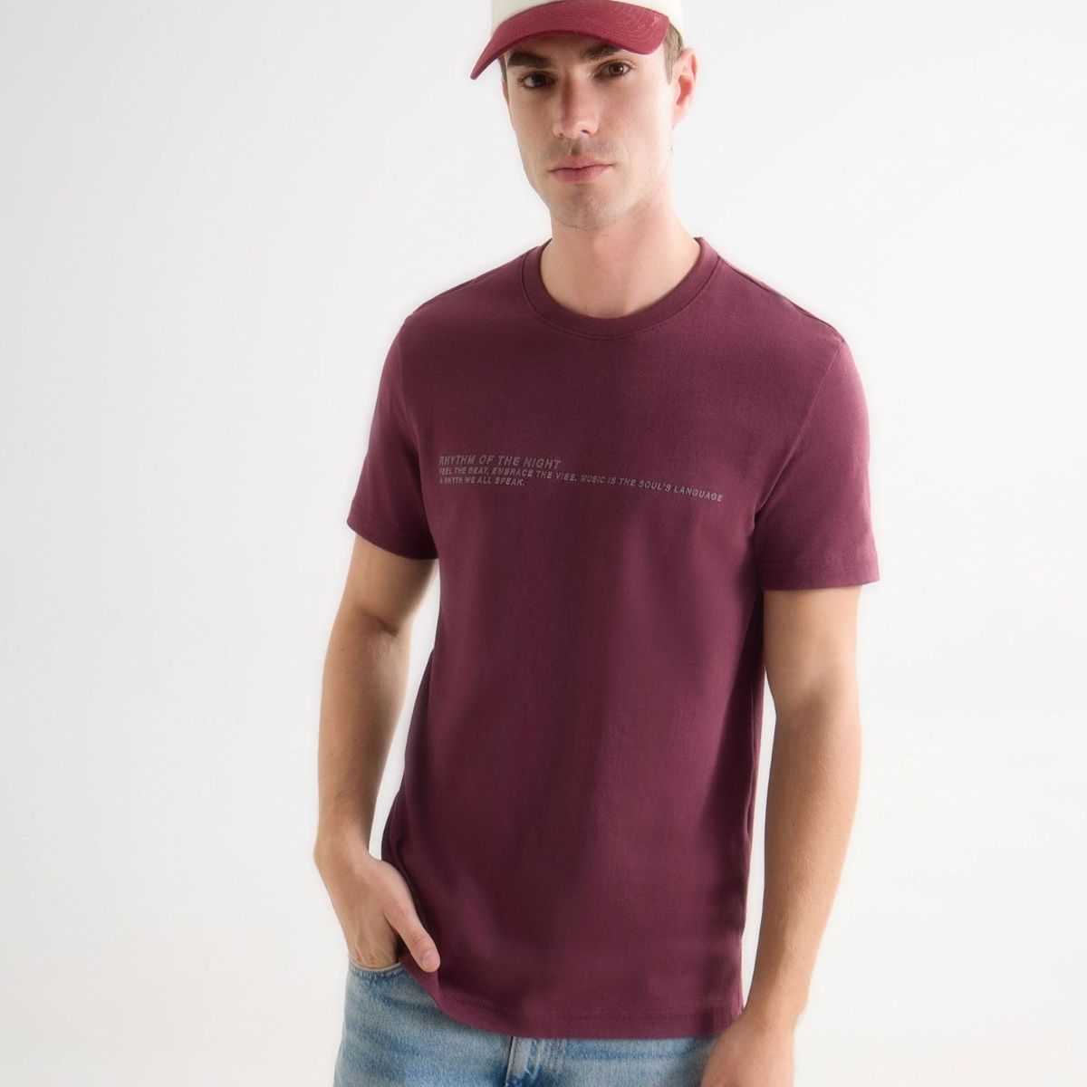 SEVEN SEVEN - Camiseta De Hombre  Color Vino Marca Seven Seven #45092751