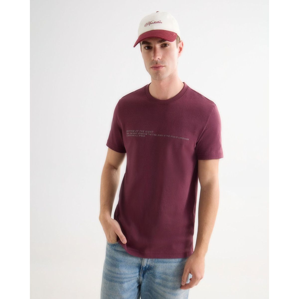 SEVEN SEVEN - Camiseta De Hombre  Color Vino Marca Seven Seven #45092751