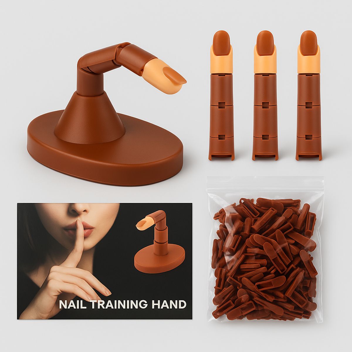 GENERICO - Mano de entrenamiento para uñas  Kit profesional para práctica de manicura