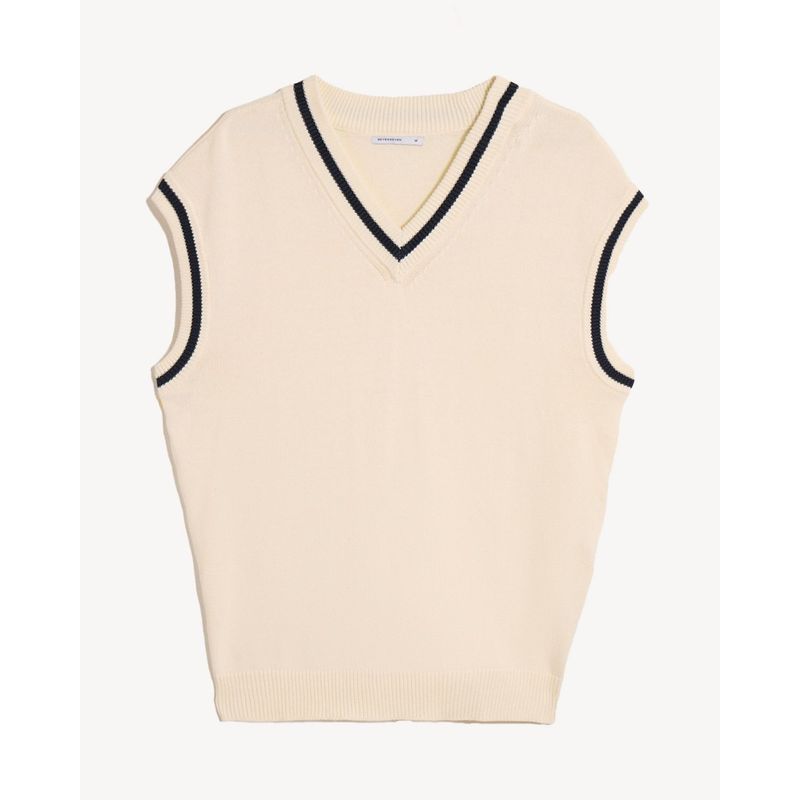 SEVEN SEVEN - Chaleco Para Hombre Plano Color Marfil Marca Seven Seven #45250008