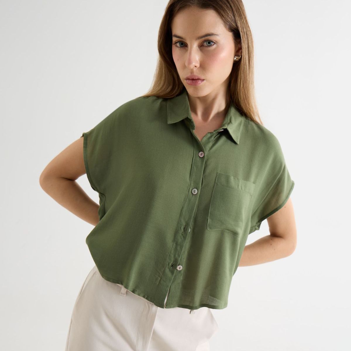SEVEN SEVEN - Blusa Para Mujer Manga Corta Color Verde Marca Seven Seven #28124072
