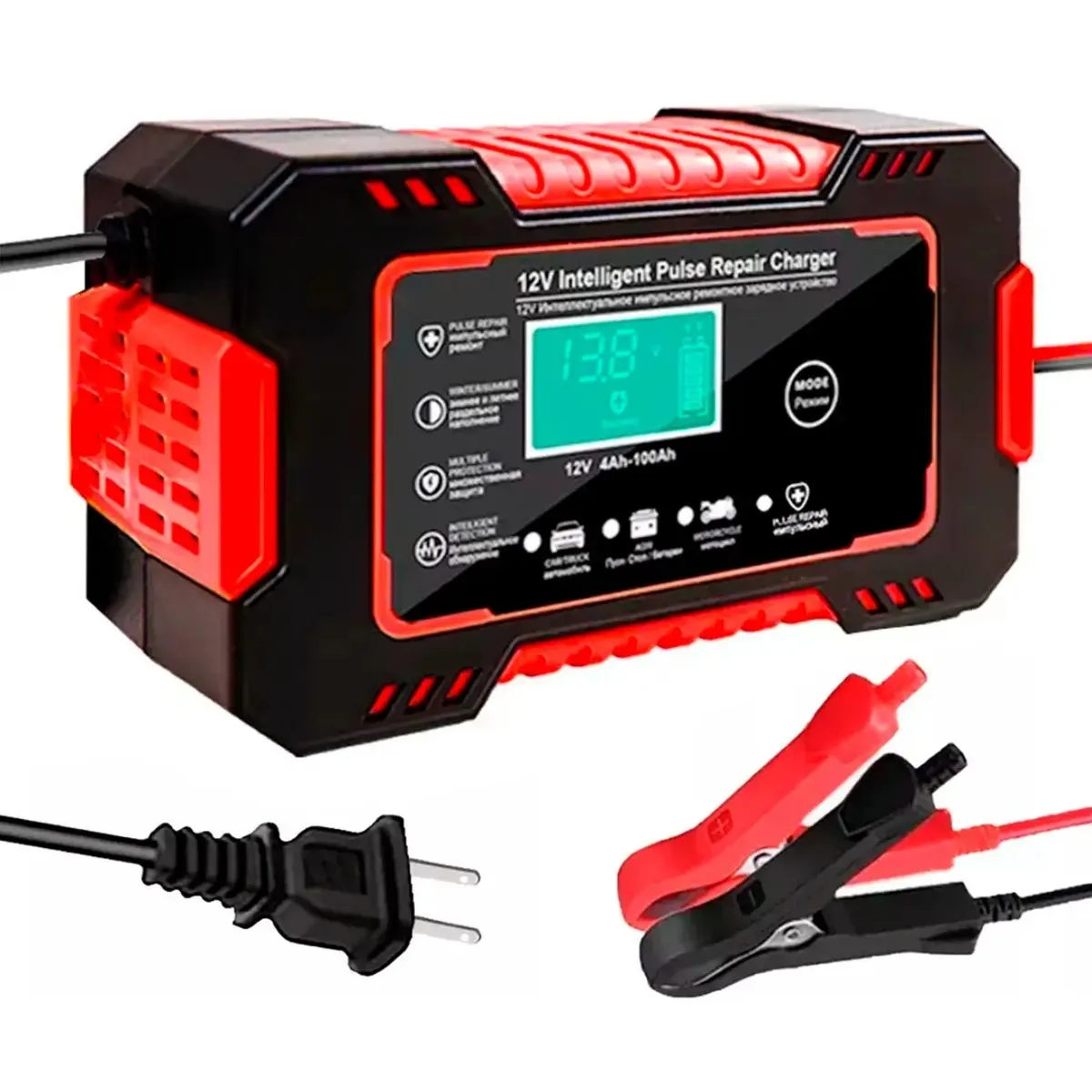 GENERICO - Cargador de batería para carros , motos de 12v  - reparador de baterías