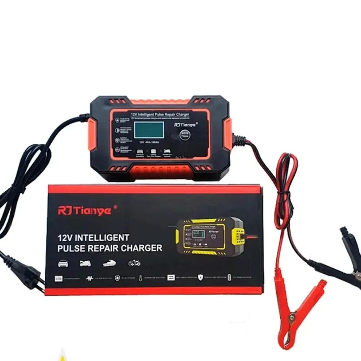 GENERICO - Cargador de batería para carros , motos de 12v  - reparador de baterías