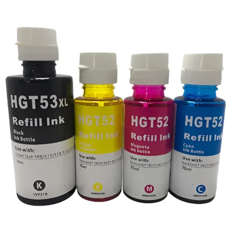 GENERICO - Combo De 4 Tinta Gt53xl Y Gt52 Genericas Para Hp 315/415/530