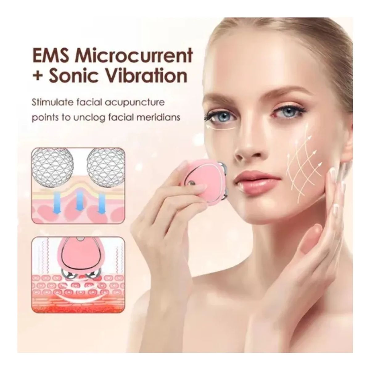 GENERICO - Masajeador De Estiramiento Facial Con Microcorriente