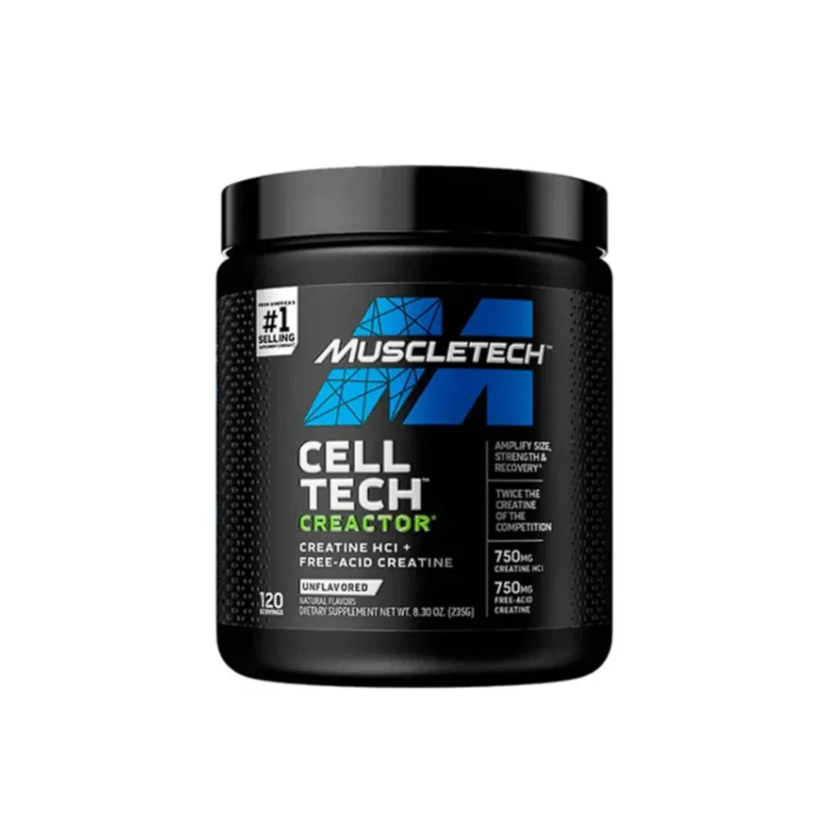 MUSCLETECH - CellTech Creactor Creatina HCL 120 Servicios Sabor Fruit Punch – ¡Máxima Potencia Muscular!