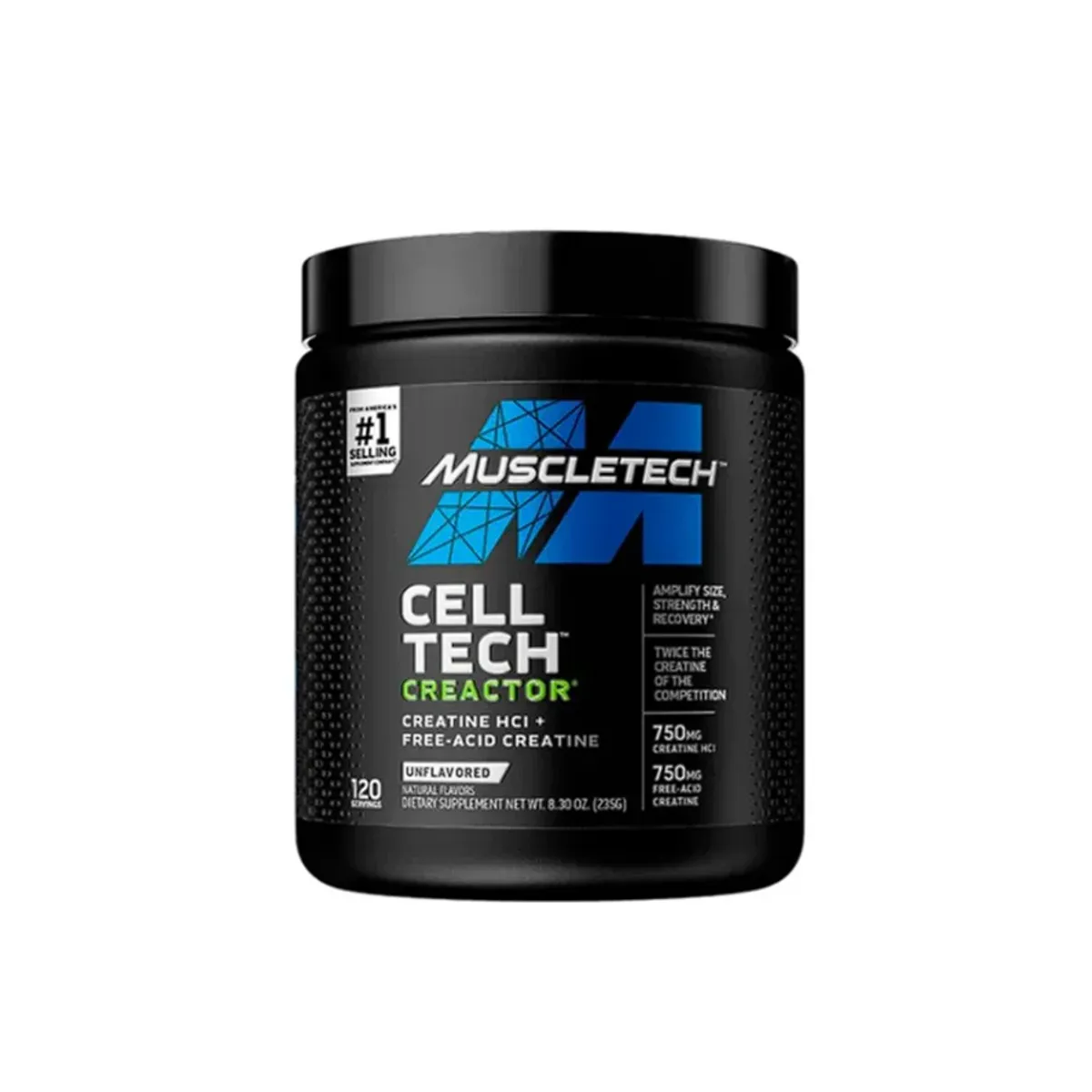 MUSCLETECH - CellTech Creactor Creatina HCL 120 Servicios Sabor Fruit Punch – ¡Máxima Potencia Muscular!