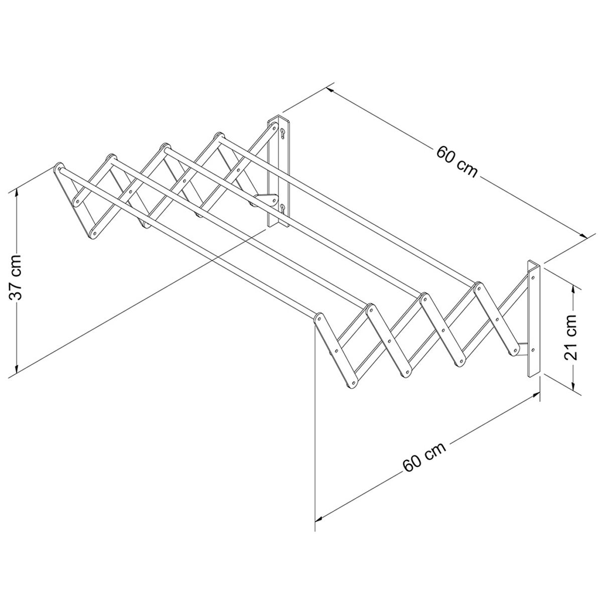 REJIPLAS - Ecotendedero 4 tubos 60cm blanco