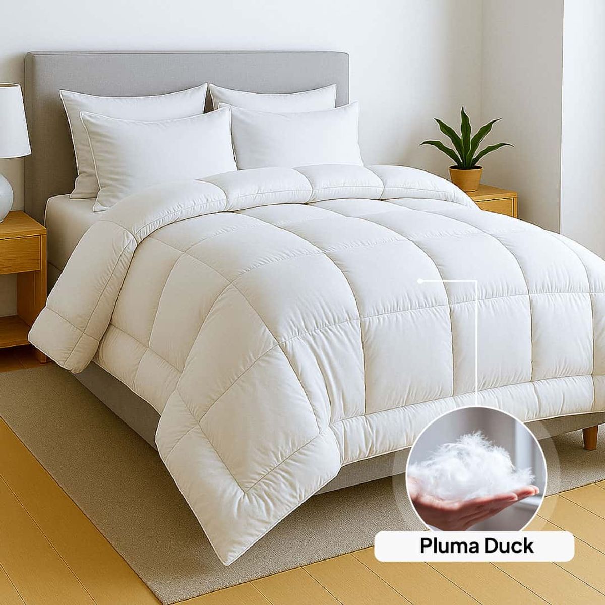 PLUMA LUNA - Plumon Cobija en pluma 100% - duck - pato semidoble