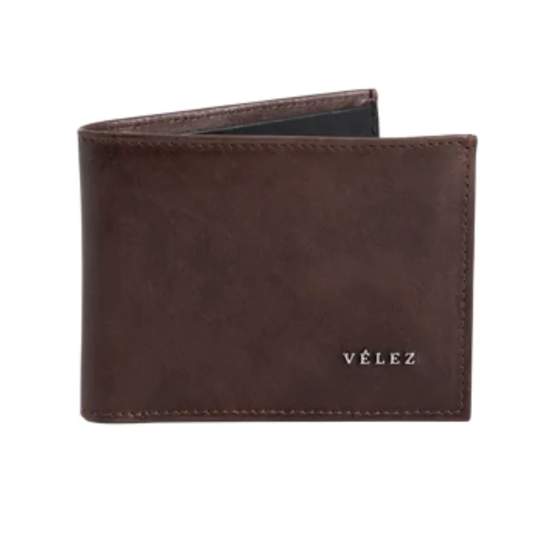 VELEZ - Billetera Velez Ontario de cuero para hombre Cafe  Negro