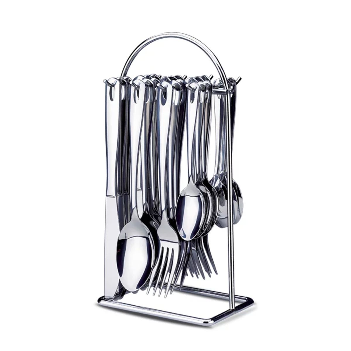 HOME ELEMENTS - Set Cubiertos X 24 Piezas Con Soporte Metálico