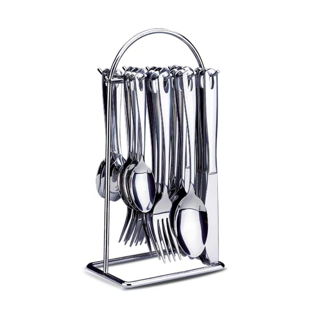 HOME ELEMENTS - Set Cubiertos X 24 Piezas Con Soporte Metálico