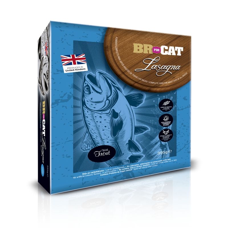 CATLIKE - Alimento Br For Cat Lasagna Con Trucha Para Gatos 395g