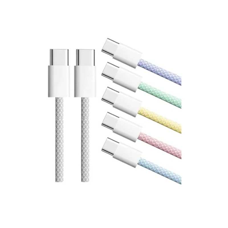 GENERICO - Cable Cargador Usb C Carga Rapida 60w Pd 2mts Resistente Lila