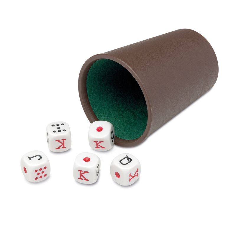 FOURNIER - Accesorios Juego Cubilete 5 Dados Fournier Poker Juego Mesa