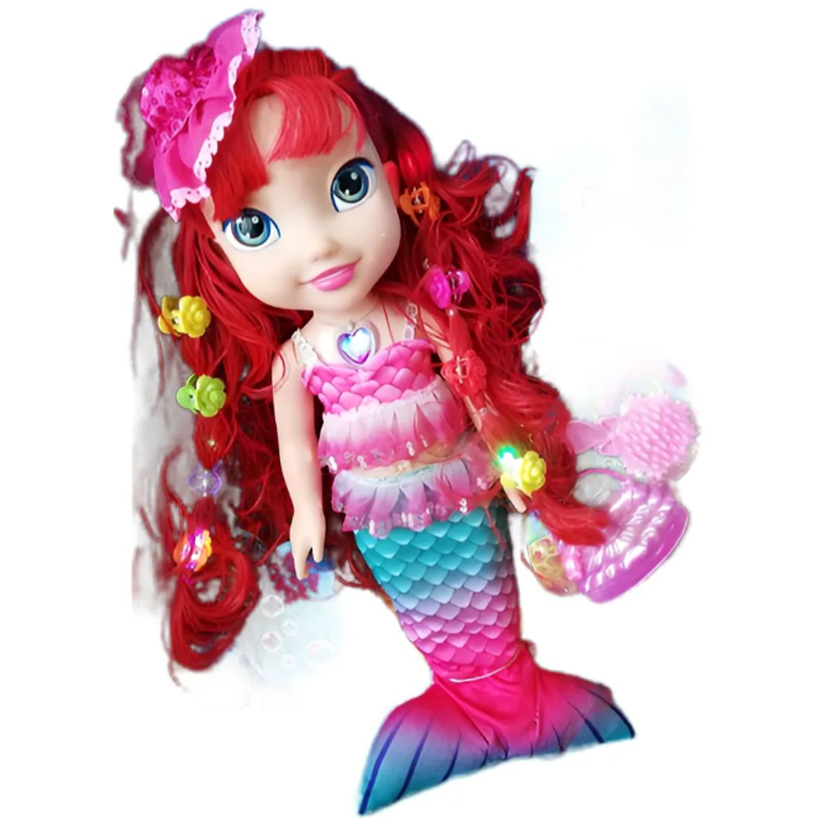 GENERICO - Muñeca Princesa Sirena Luces Niña Sonido