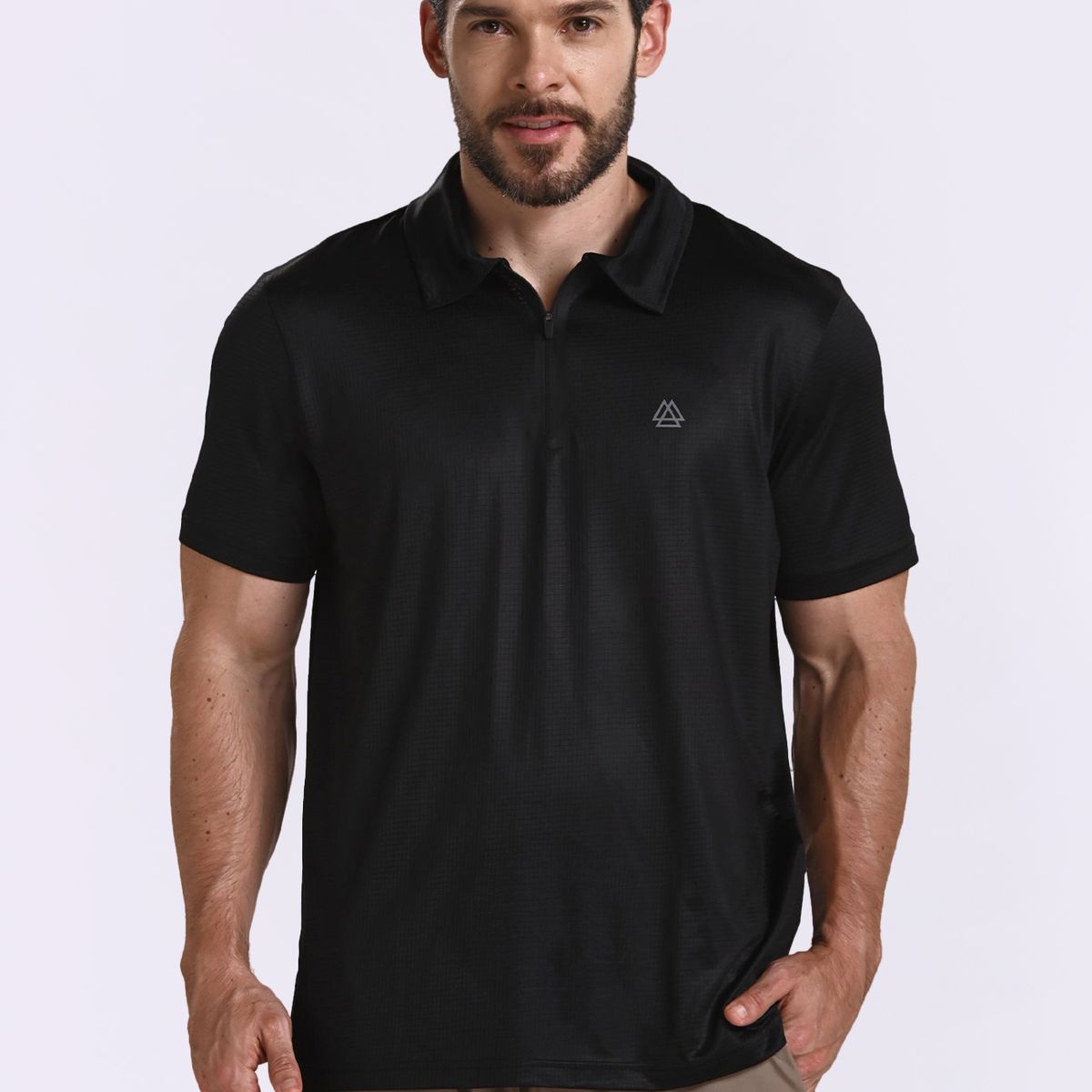 BELIFE - Camiseta polo negra para hombre