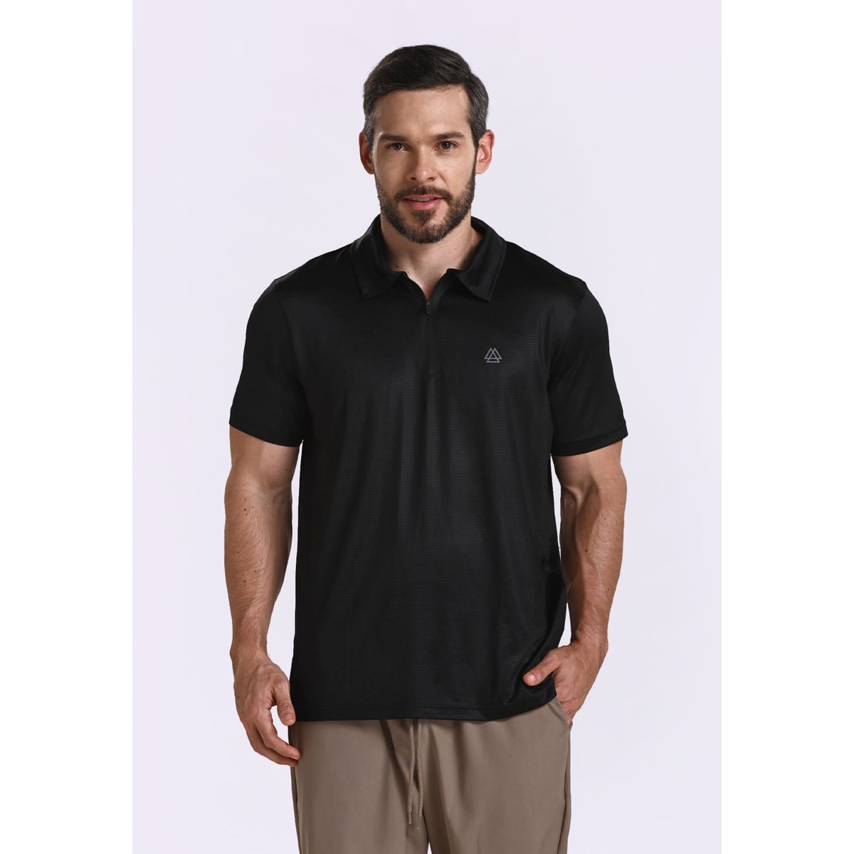 BELIFE - Camiseta polo negra para hombre