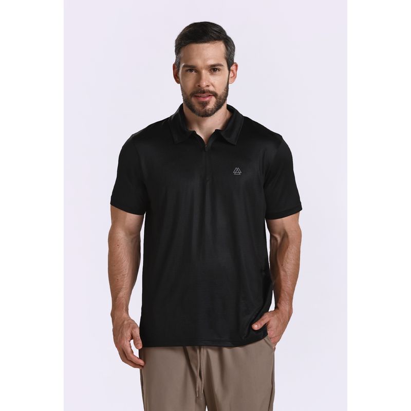 BELIFE - Camiseta polo negra para hombre
