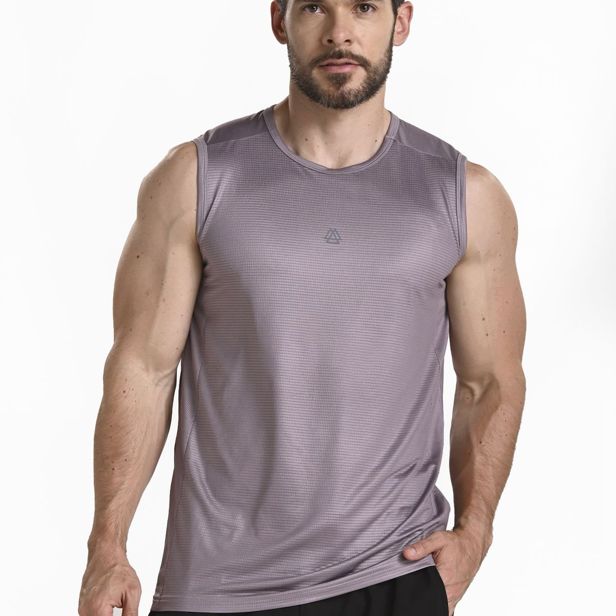 BELIFE - Camiseta manga sisa taupe para hombre