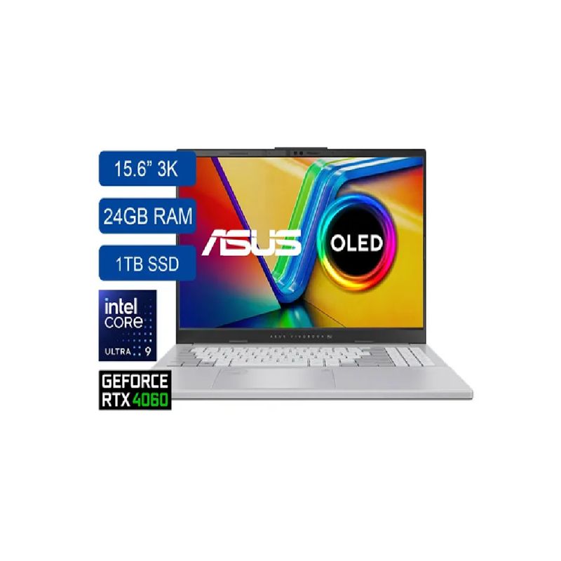ASUS - Portátil Asus Vivobook Pro Ultra i9-185h Ram 24gb Ssd 1tb RTX 4060 8Gb Pantalla 15.6 OLED