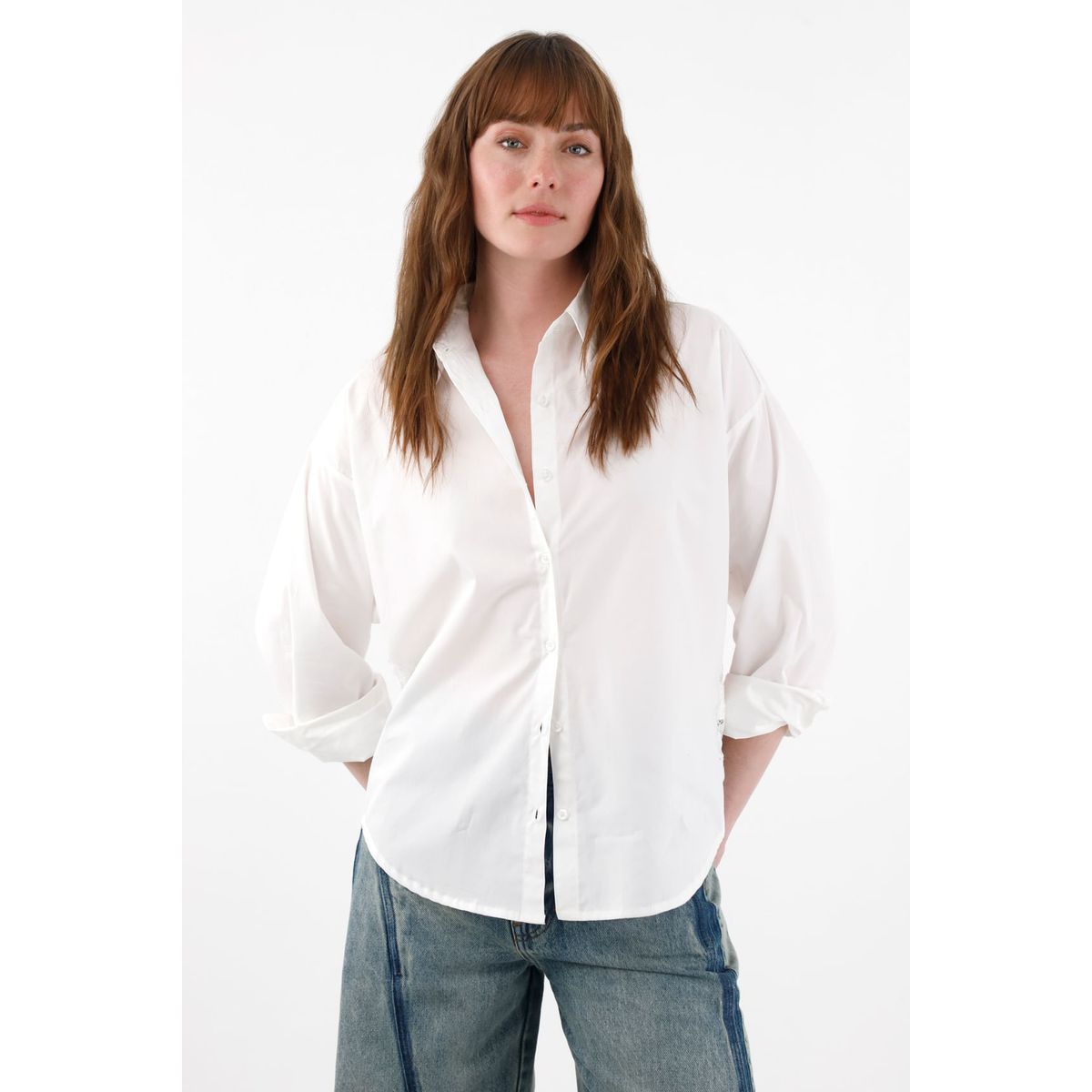 TENNIS - Camisa amplia con encaje crudo para mujer